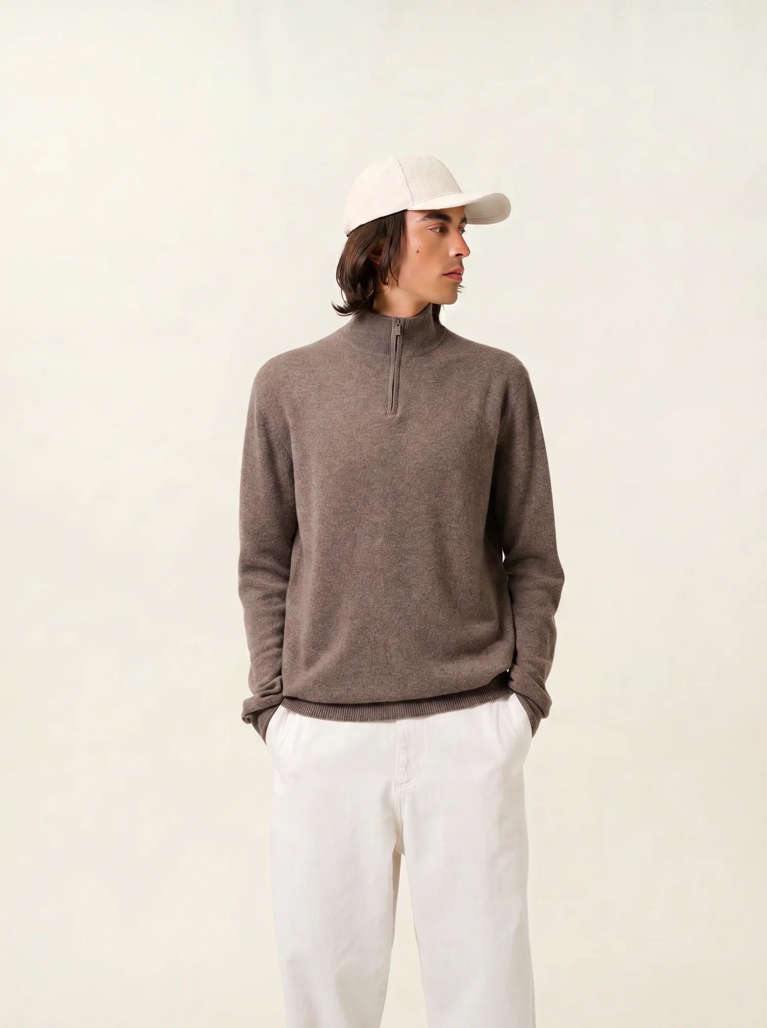 AMBIN pull camionneur taupe chiné