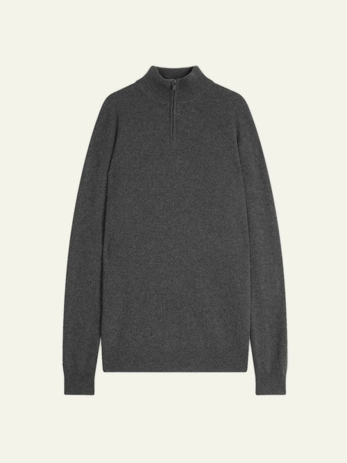 AMBIN Sweater Trucker Neck Heather Charcoal