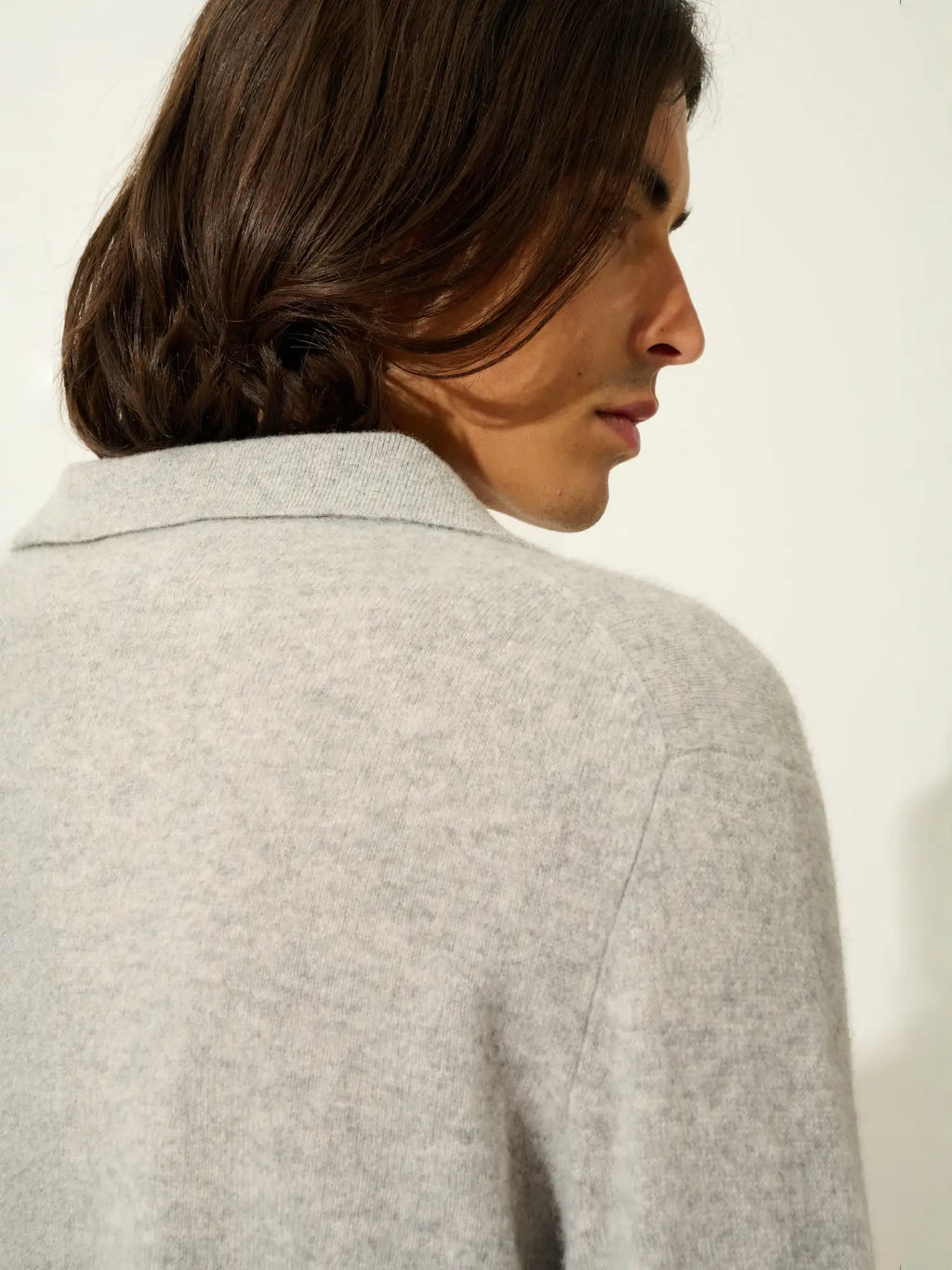 CHARVET polo manches longues nuage chiné
