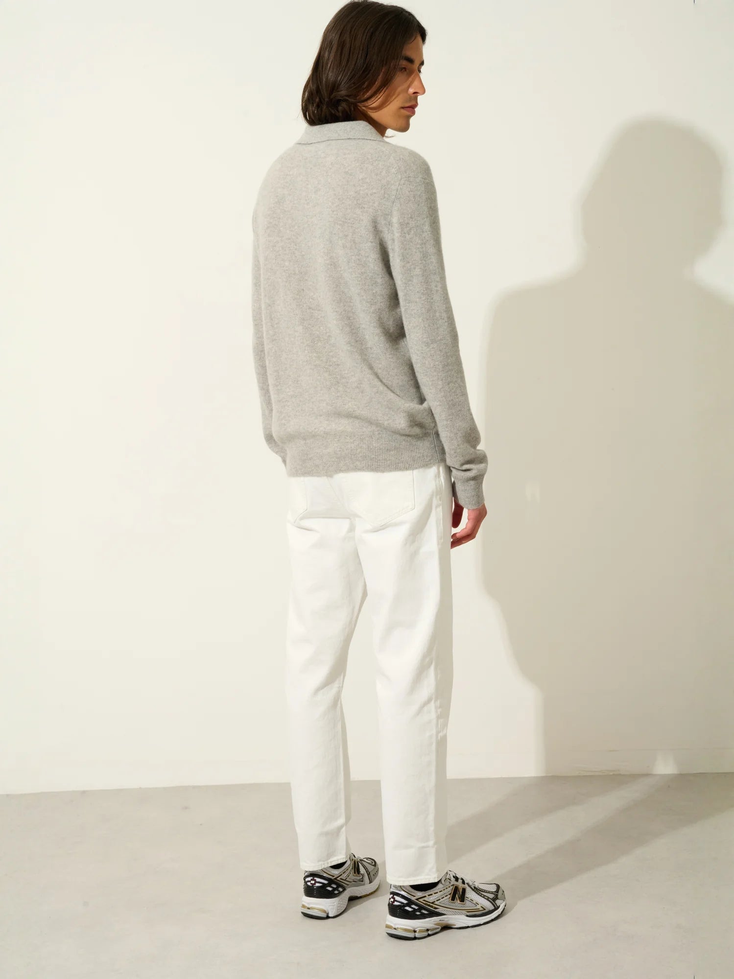 CHARVET polo manches longues nuage chiné