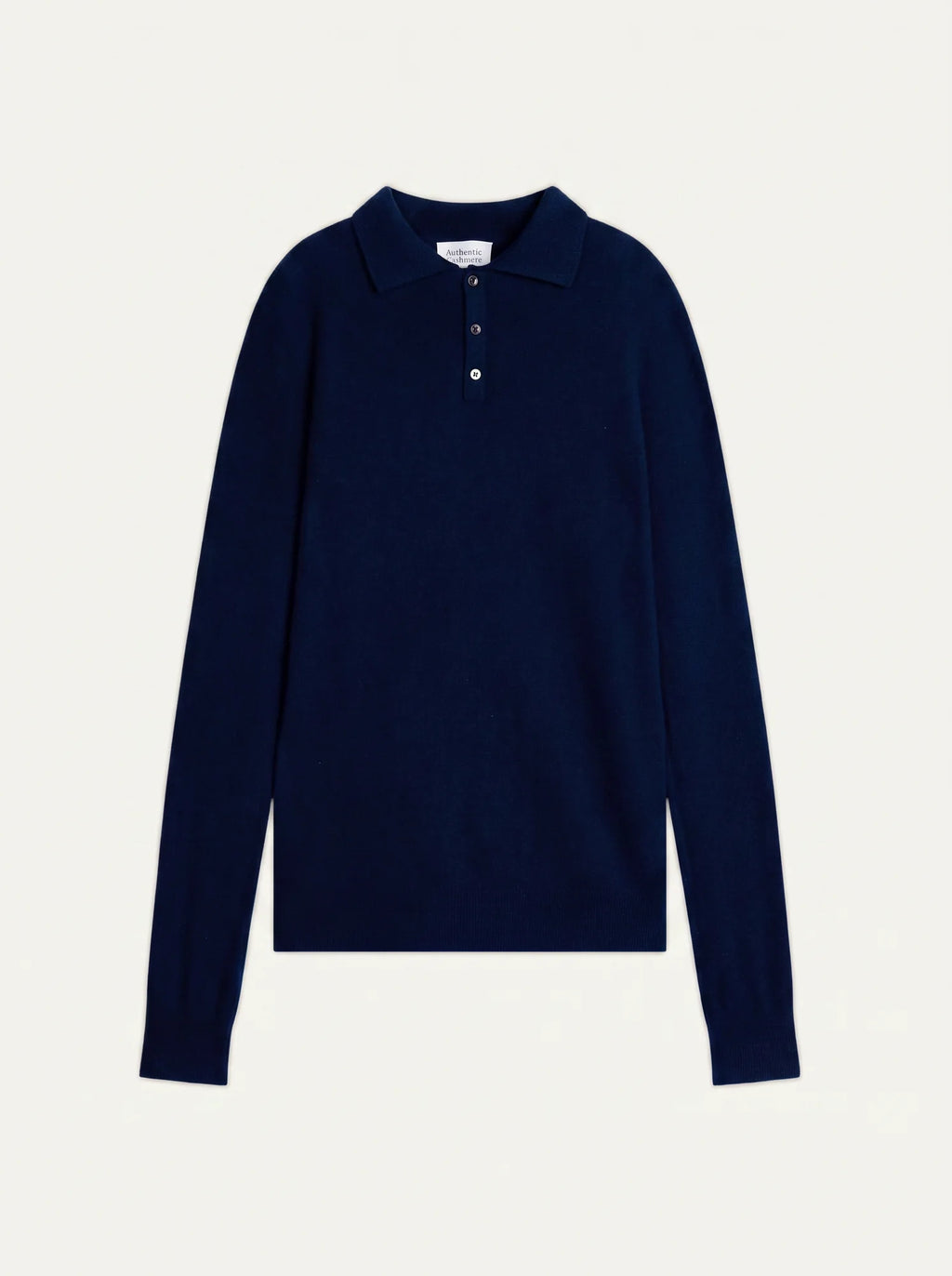 CHARVET polo manches longues bleu marine