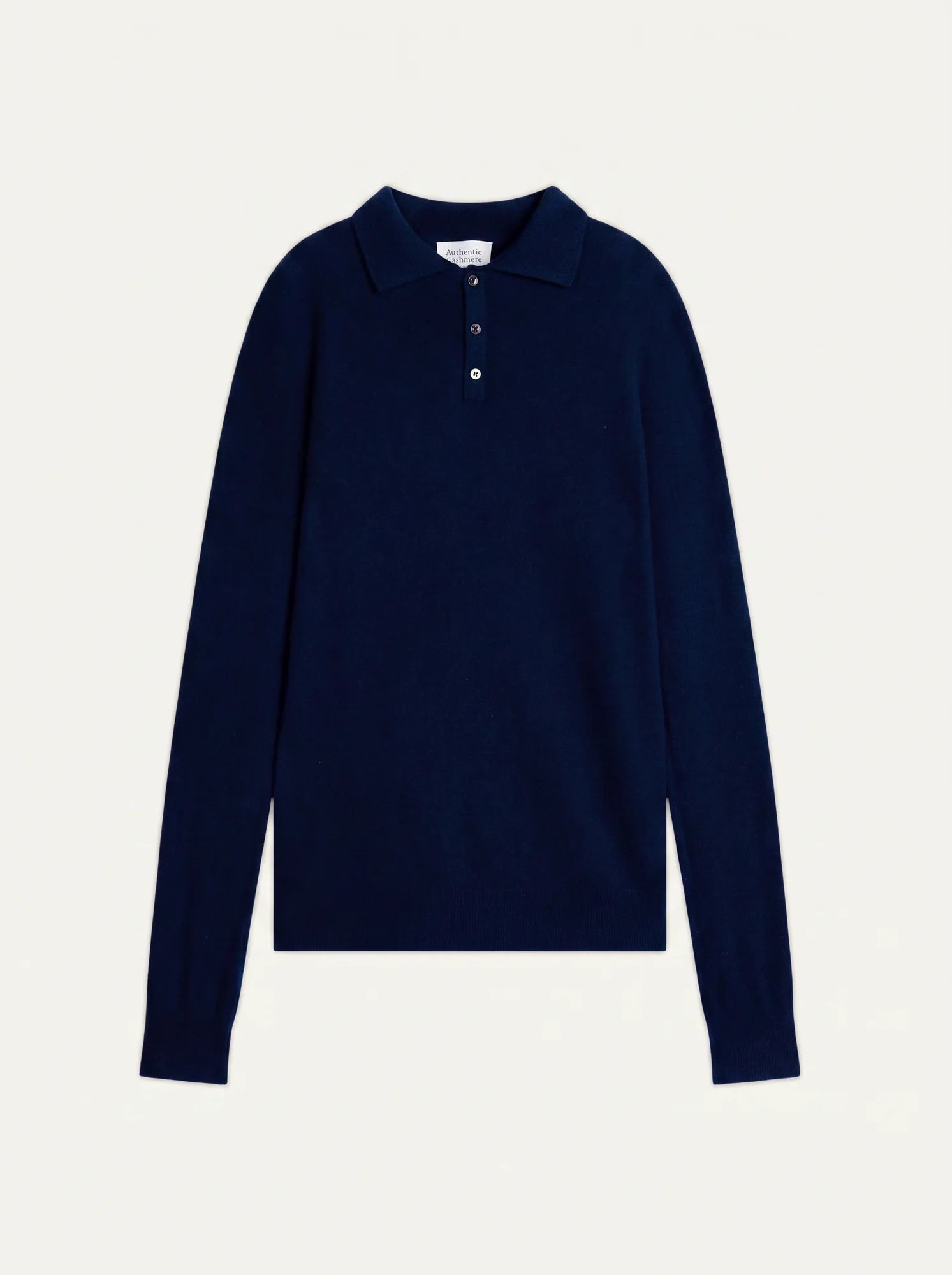 CHARVET polo manches longues bleu marine