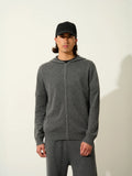 NEURRE gilet zippé capuche anthracite chiné