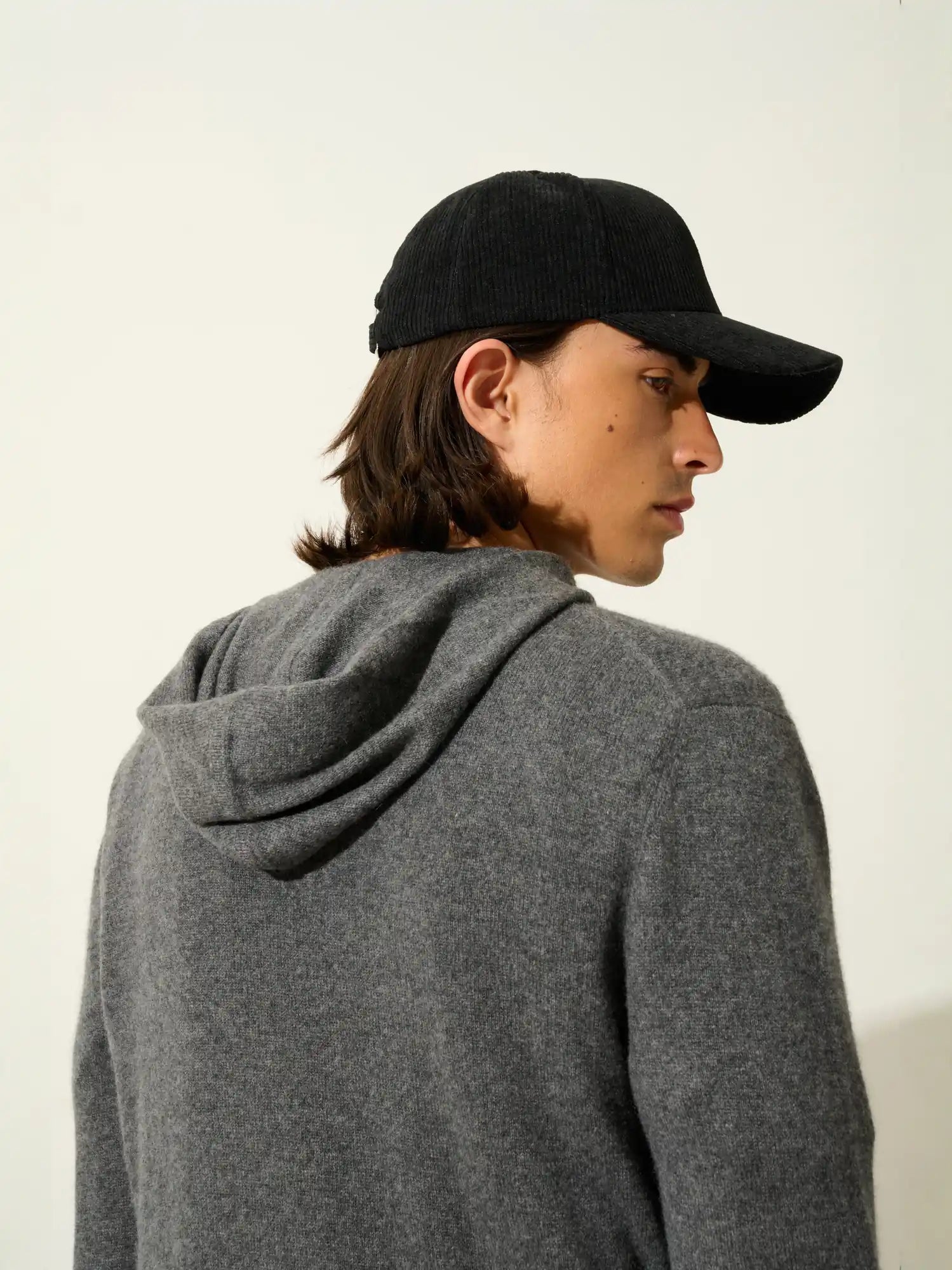 NEURRE gilet zippé capuche anthracite chiné