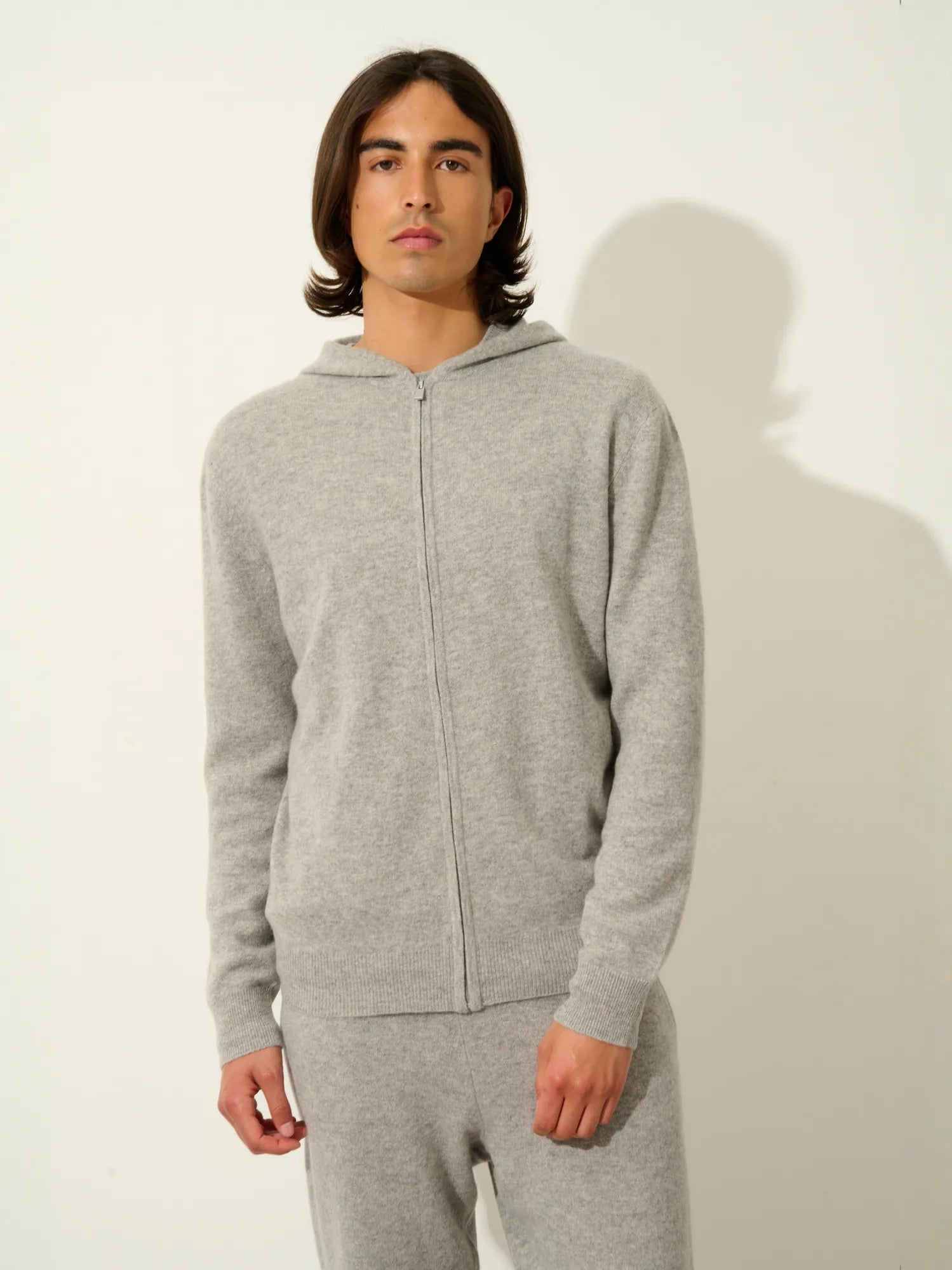 NEURRE gilet zippé capuche nuage chiné