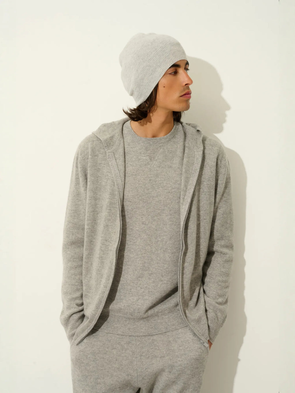 NEURRE gilet zippé capuche nuage chiné