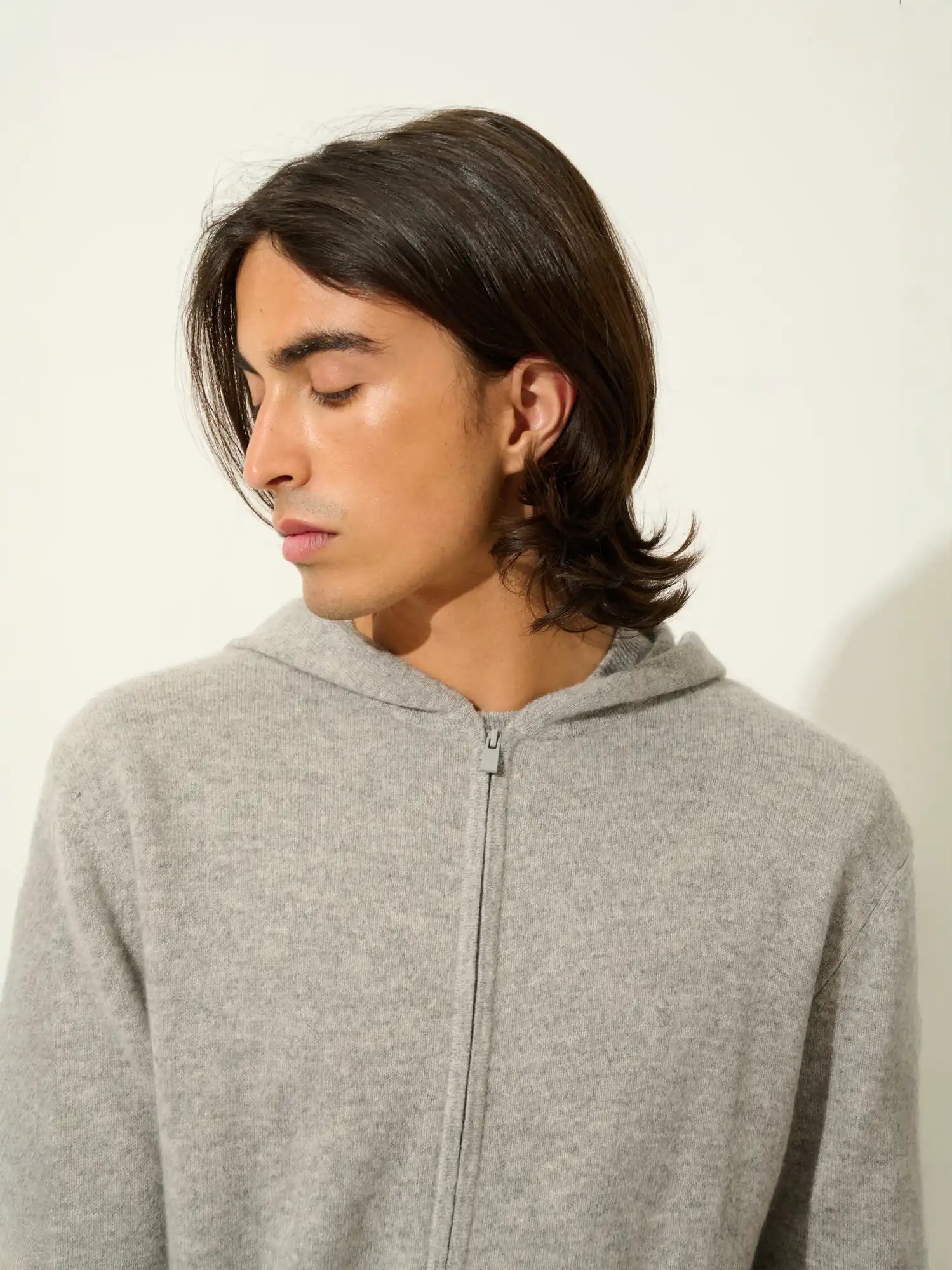 NEURRE gilet zippé capuche nuage chiné