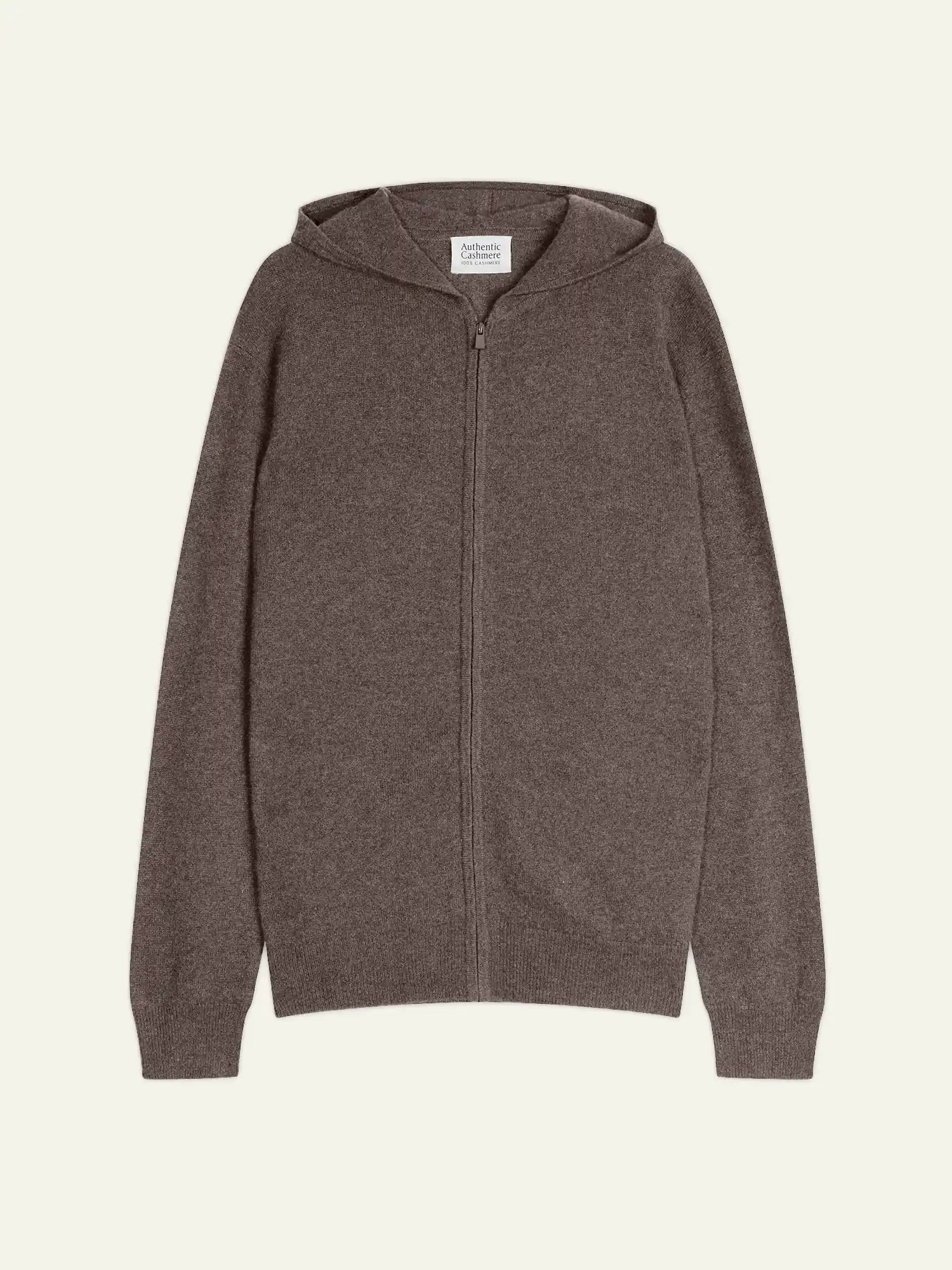 NEURRE gilet zippé capuche taupe chiné