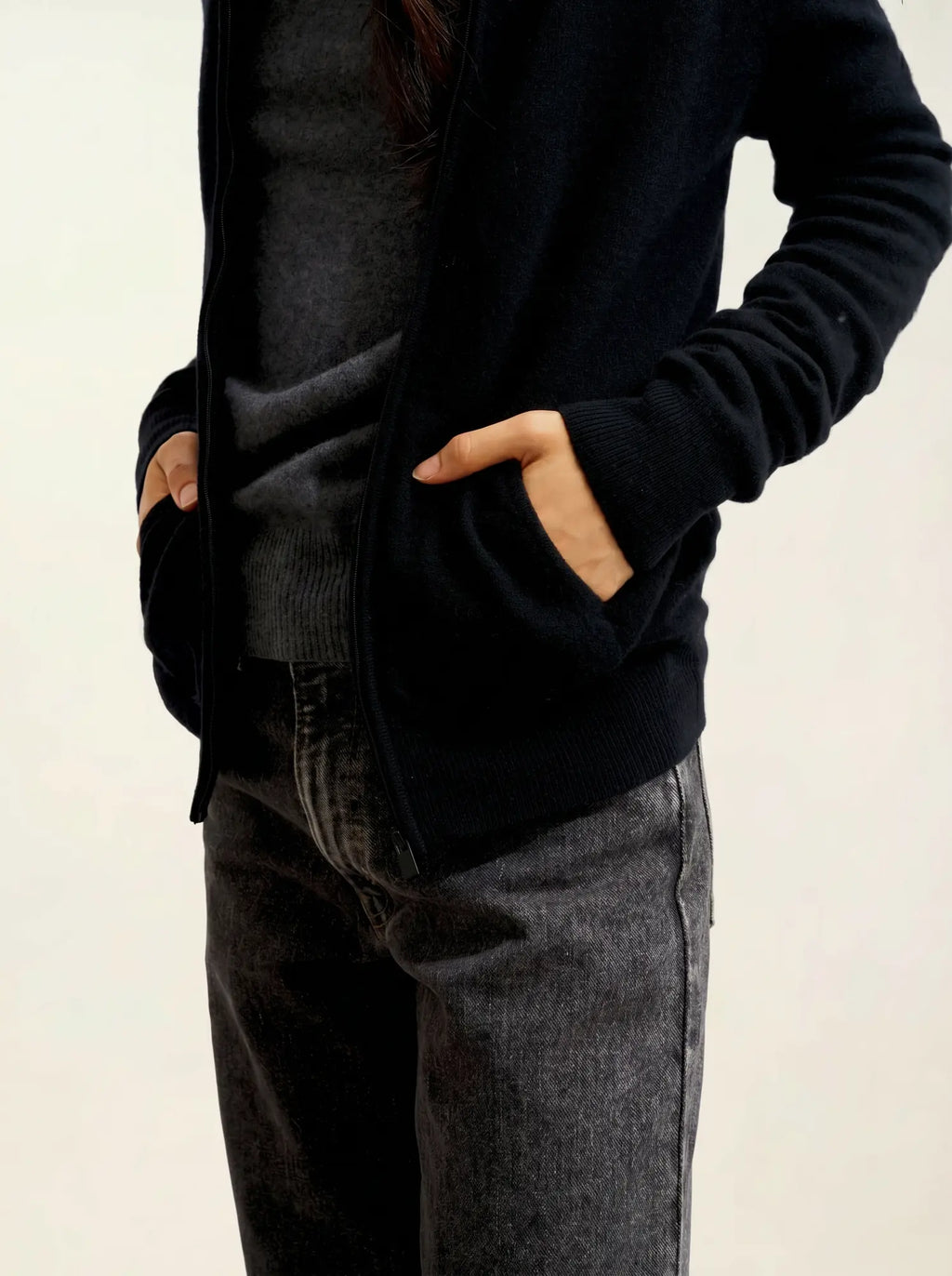 COLOMBIS gilet zippé capuche noir