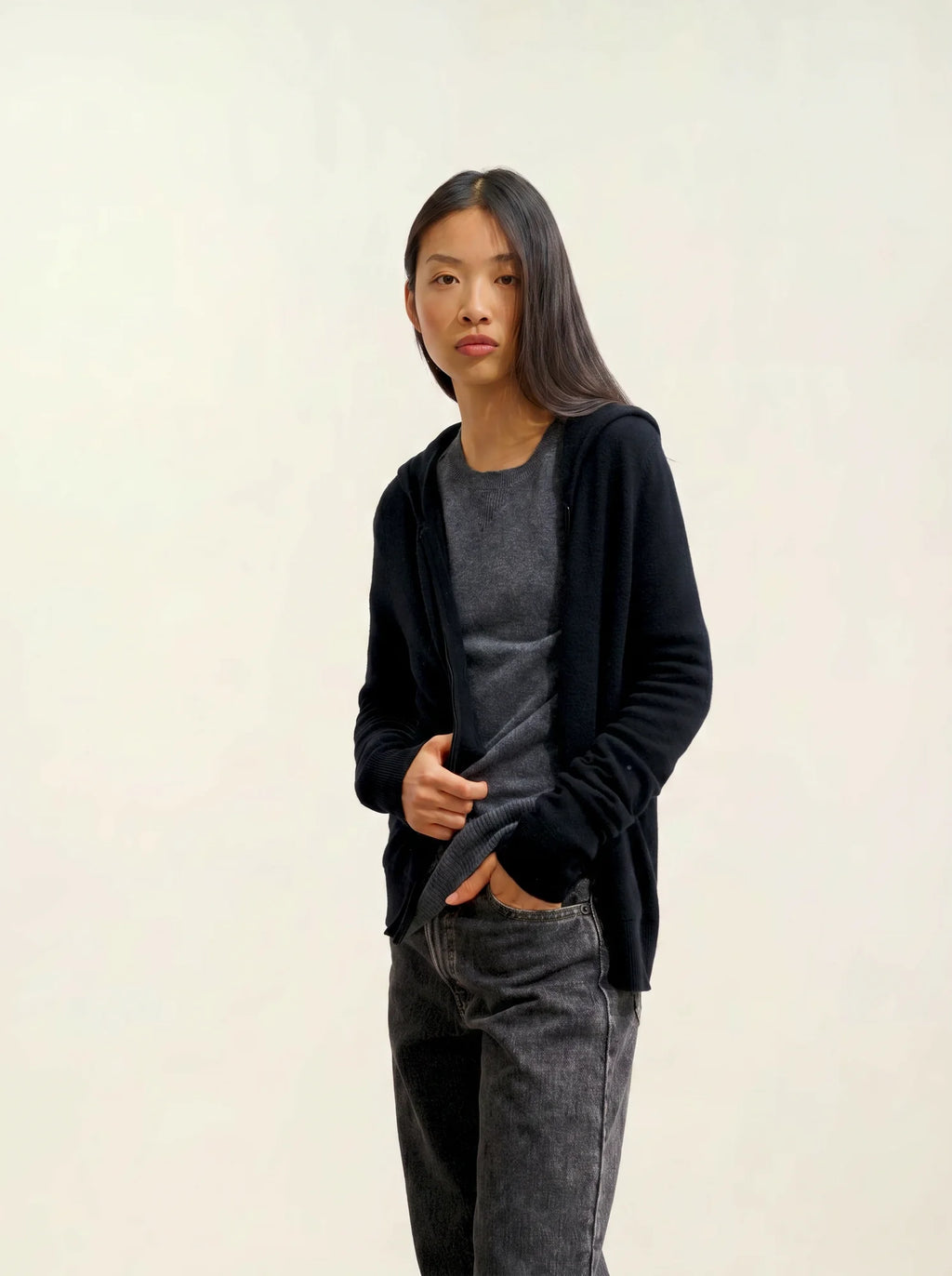 COLOMBIS gilet zippé capuche noir