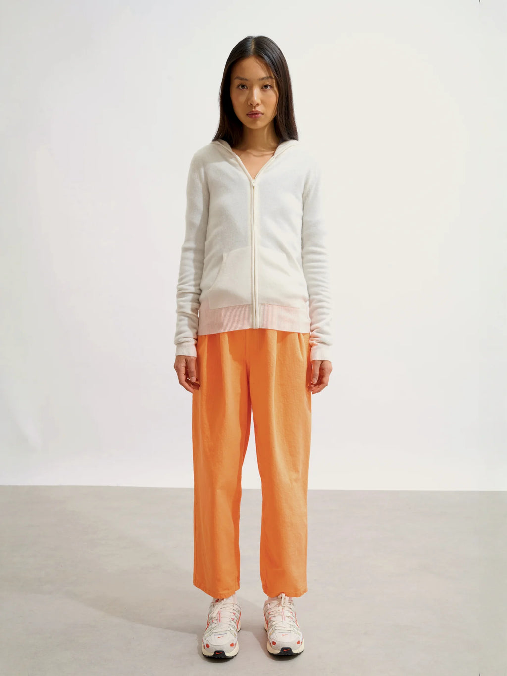 COLOMBIS gilet zippé capuche ivoire