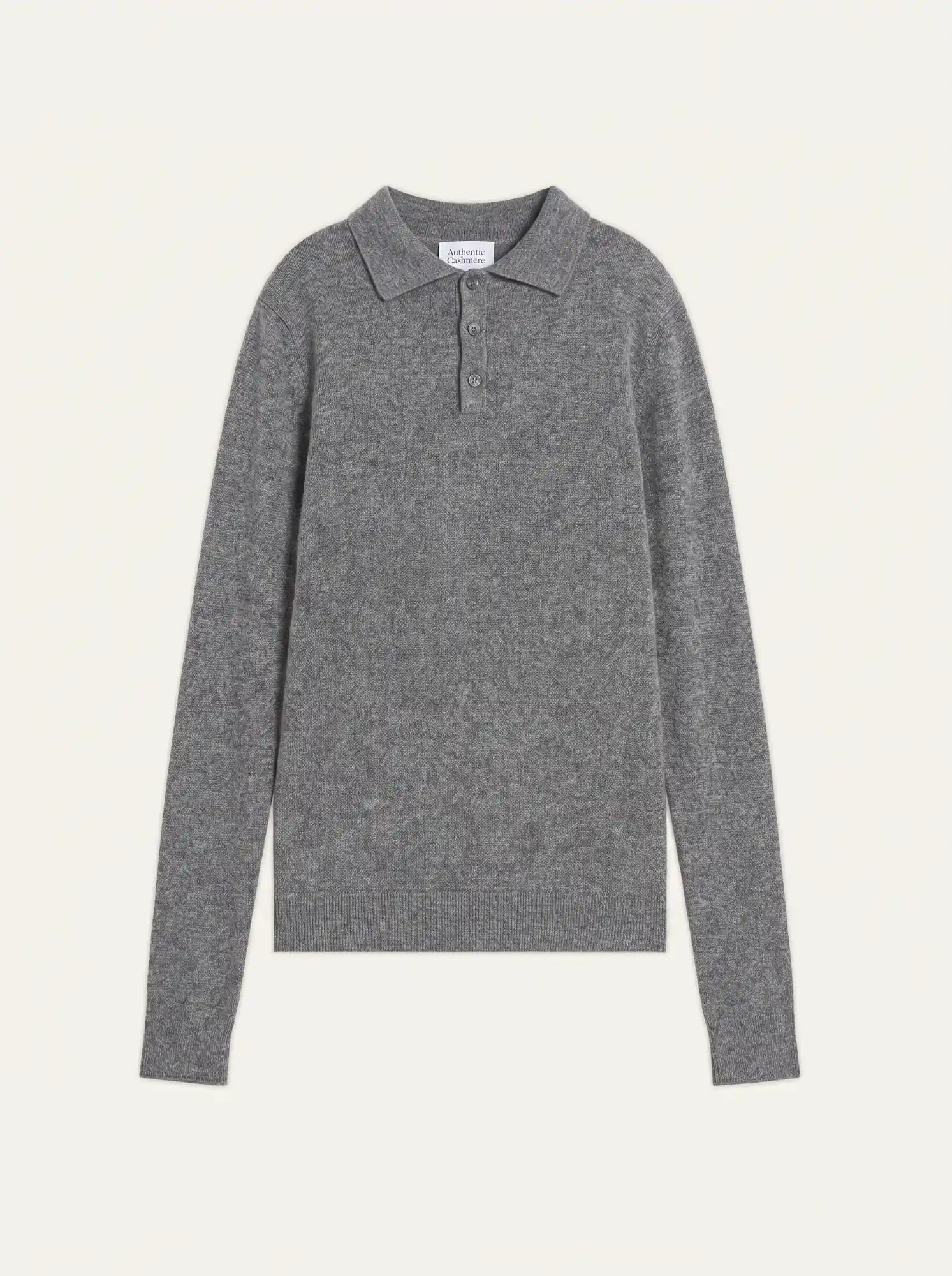CHARVET polo manches longues flanelle chiné