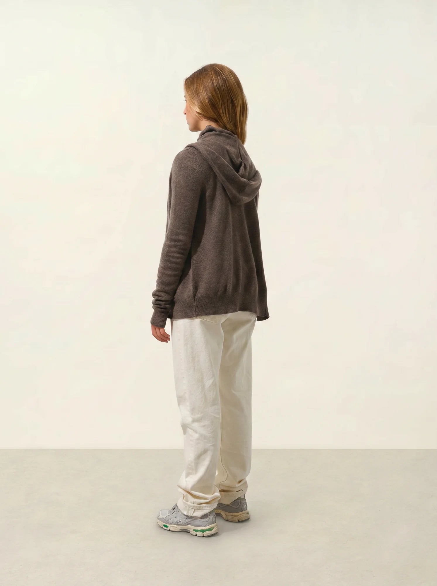 COLOMBIS gilet zippé capuche taupe chiné