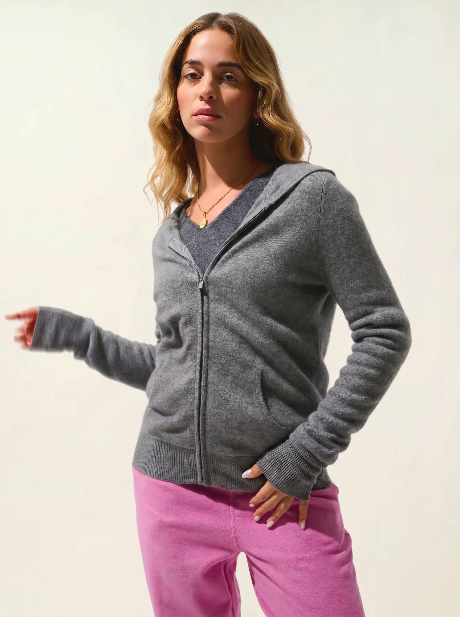 COLOMBIS Vest Zipped Hooded Heather Flannel