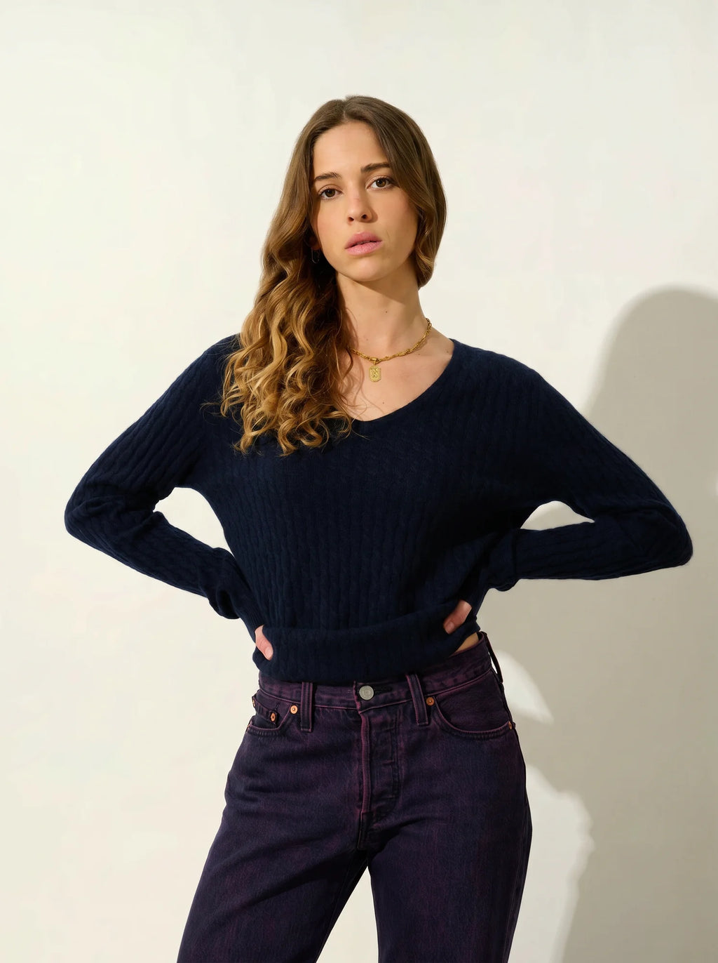 GRASMOOR pull col V bleu marine