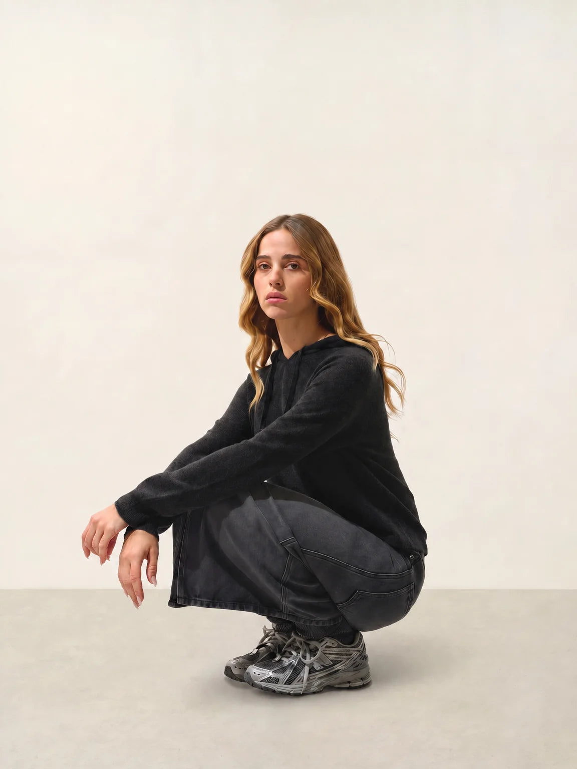 YARLSIDE pullover mit kapuze schwarz
