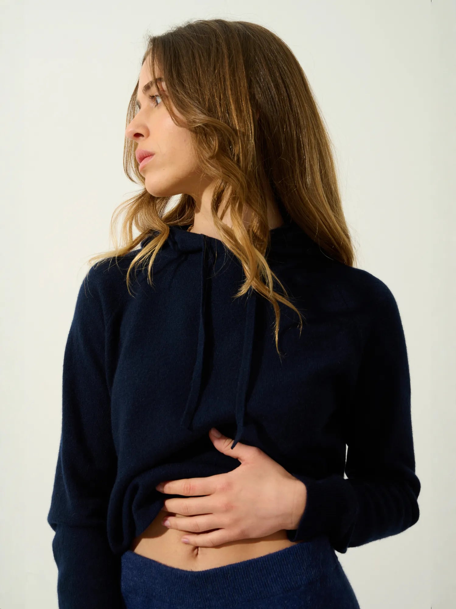 YARLSIDE pull capuche bleu marine