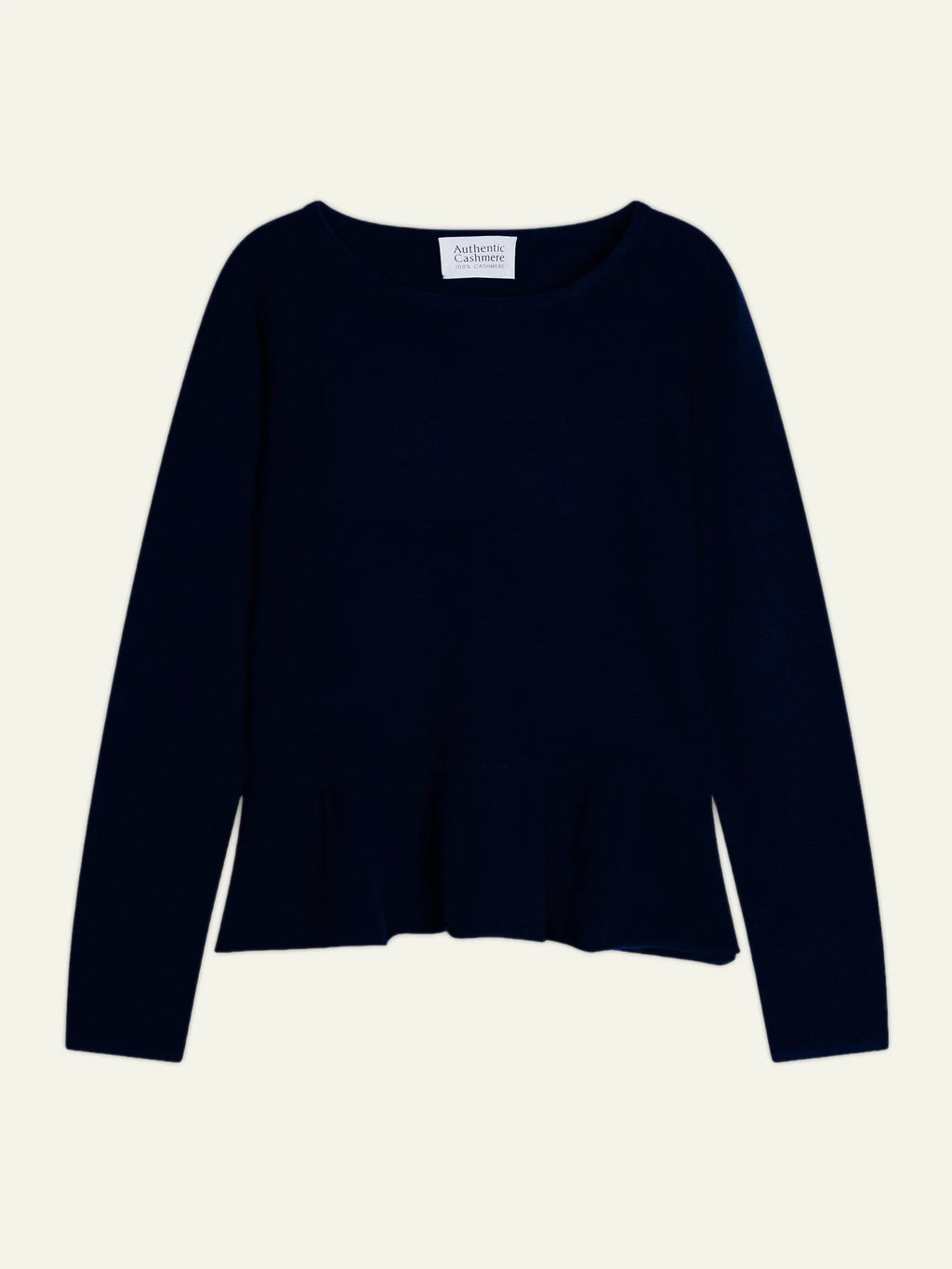 CADAIR pullover rundhalsausschnitt mit volant-saum marineblau