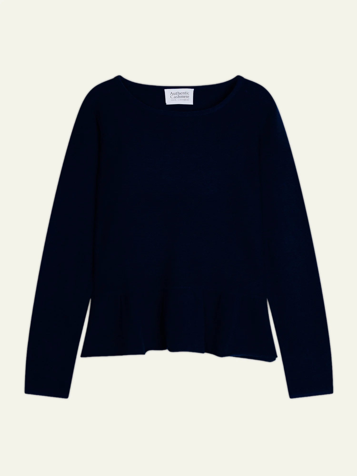 CADAIR pullover rundhalsausschnitt mit volant-saum marineblau