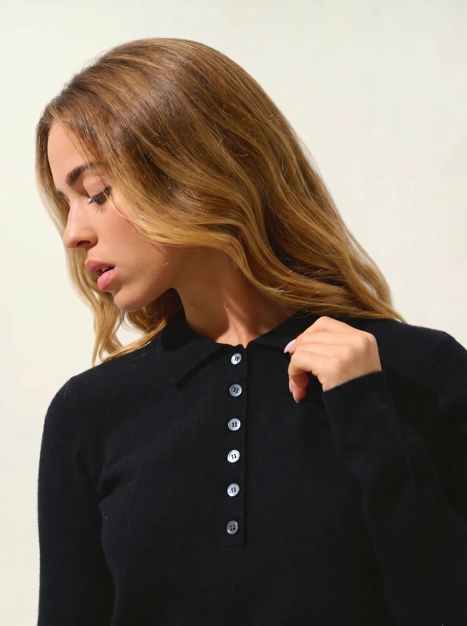 SLIEVE poloshirt langarm schwarz
