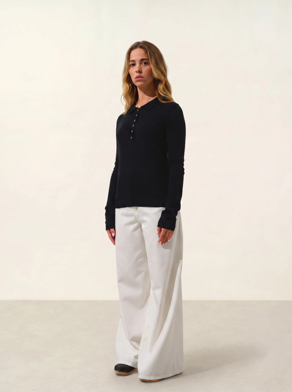 SLIEVE poloshirt langarm schwarz