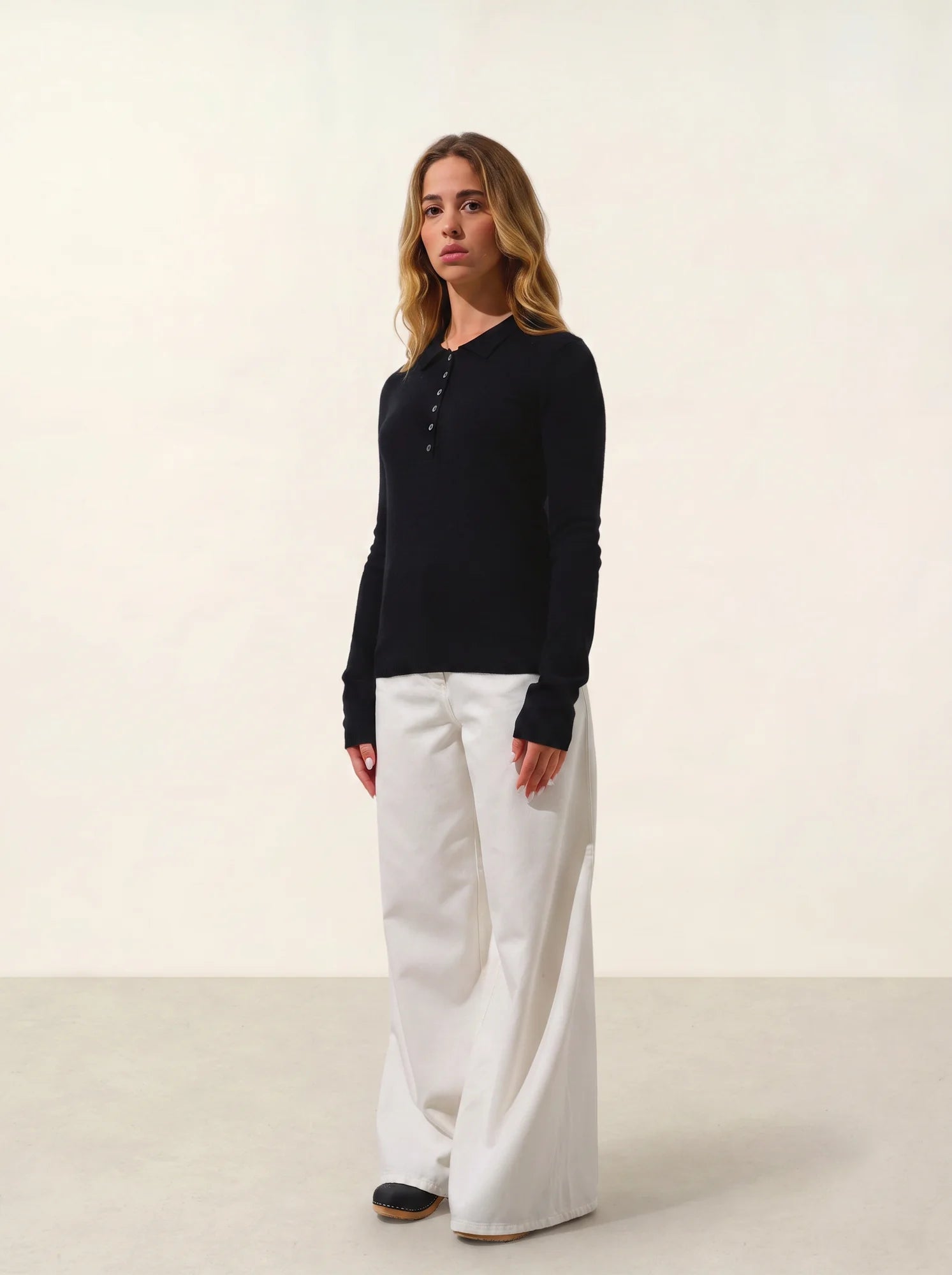 SLIEVE poloshirt langarm schwarz