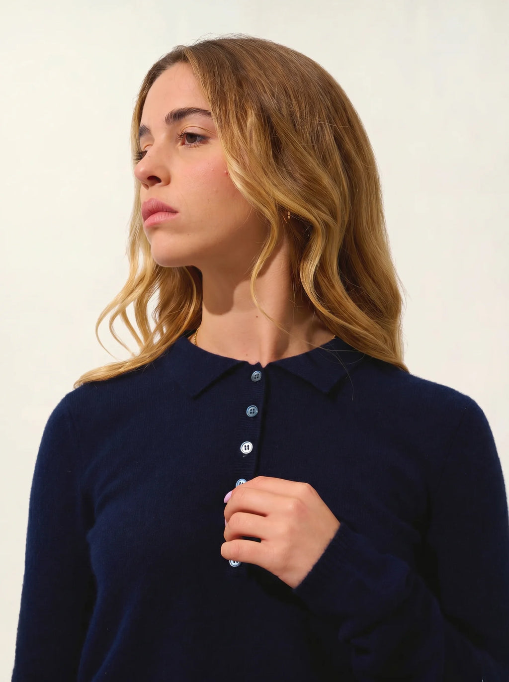 SLIEVE polo manches longues bleu marine
