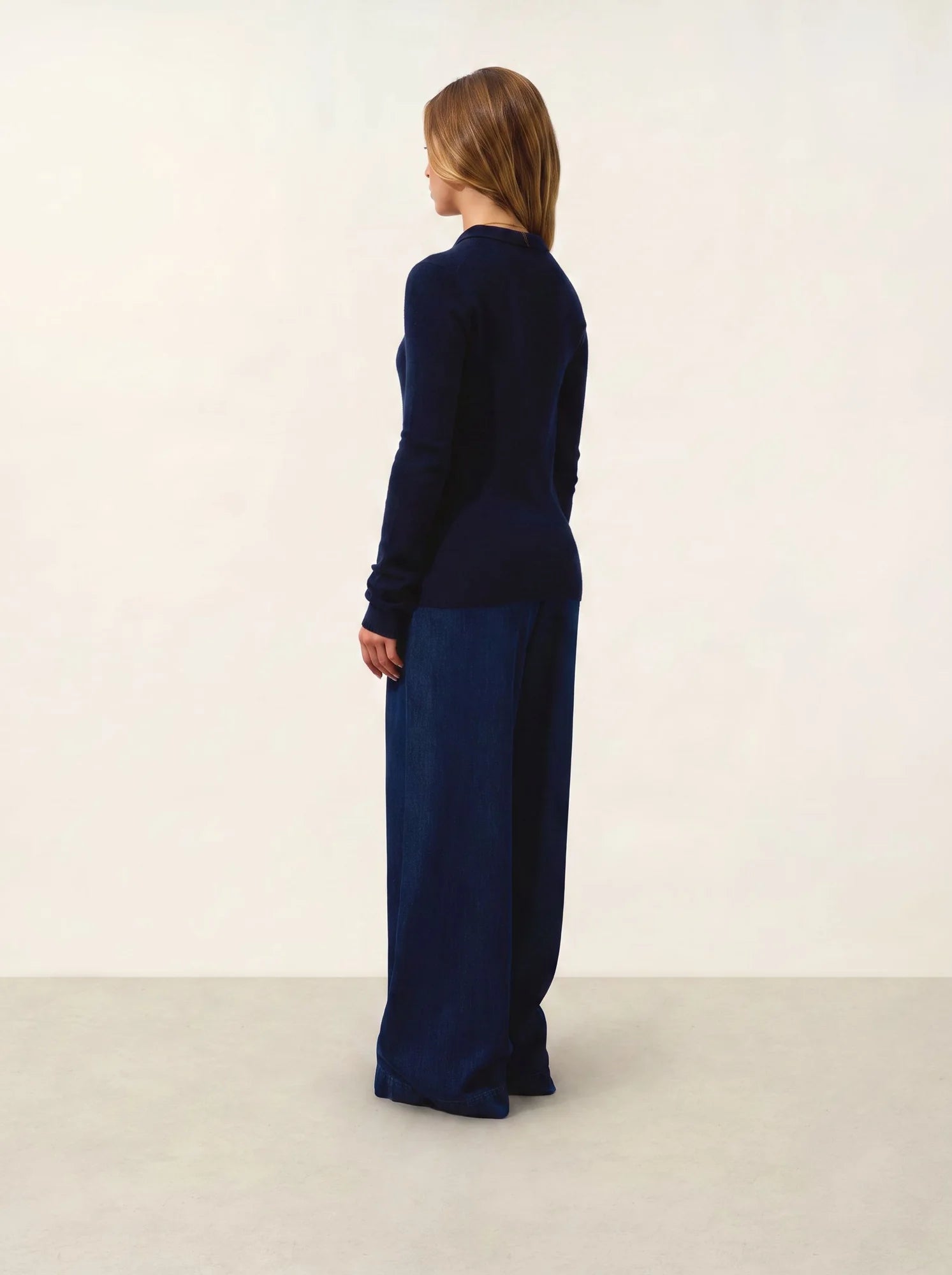 SLIEVE polo manches longues bleu marine