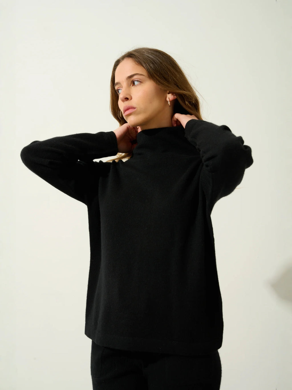 CHEVIOT pull col montant bénitier noir