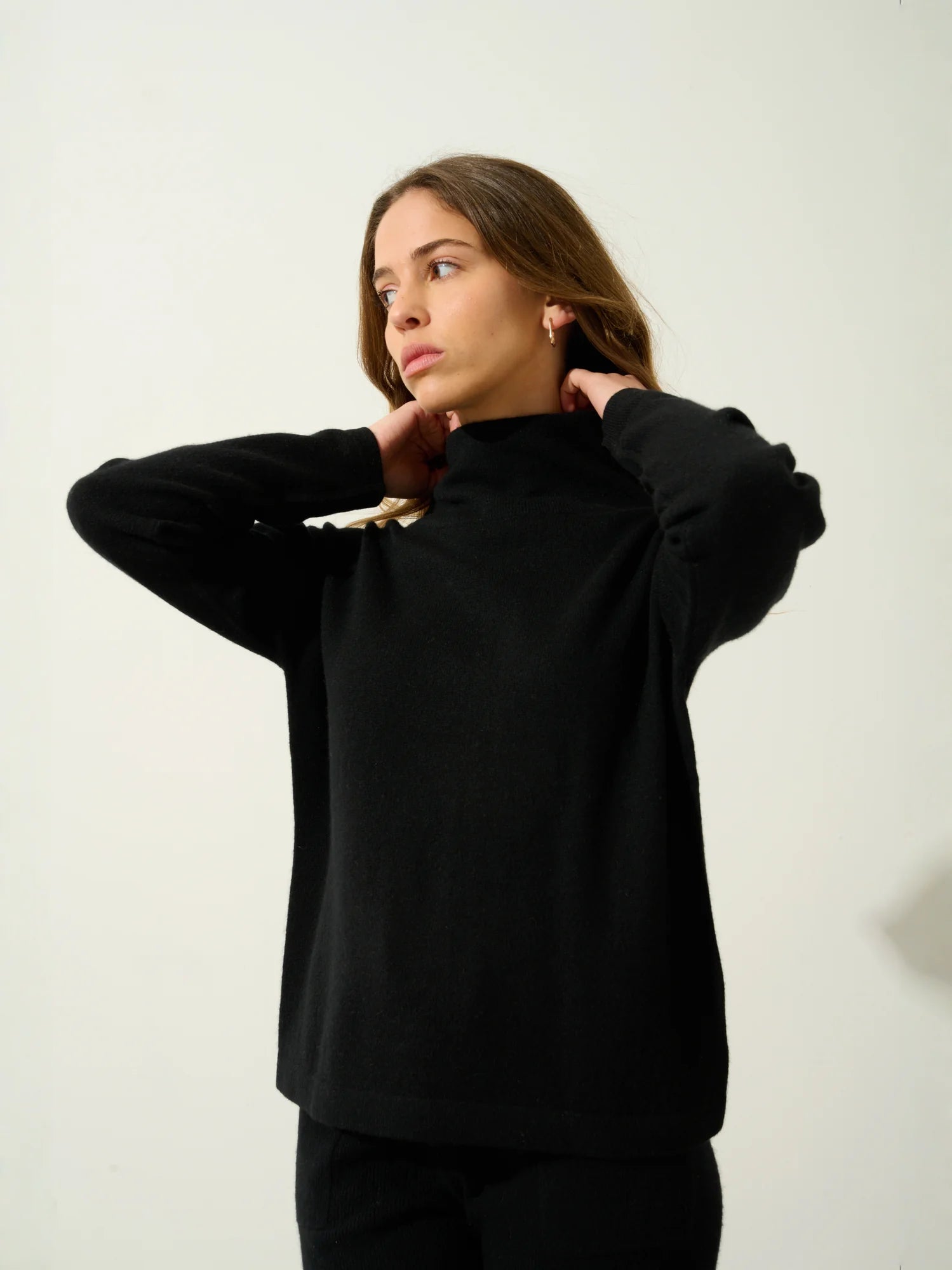 CHEVIOT pull col montant bénitier noir