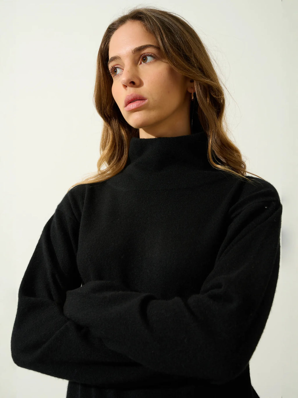 CHEVIOT pull col montant bénitier noir