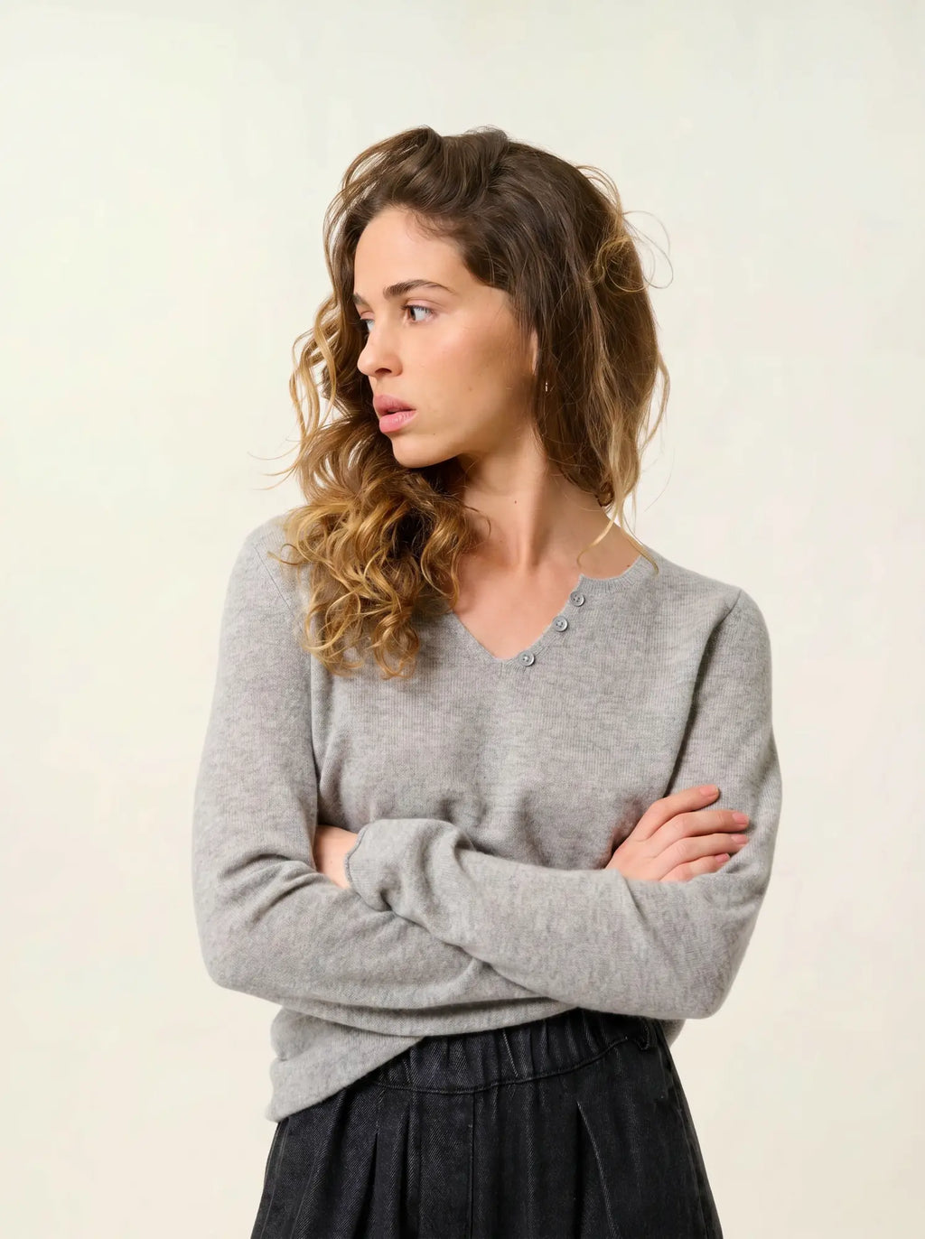 BODMIN pull col tunisien nuage chiné