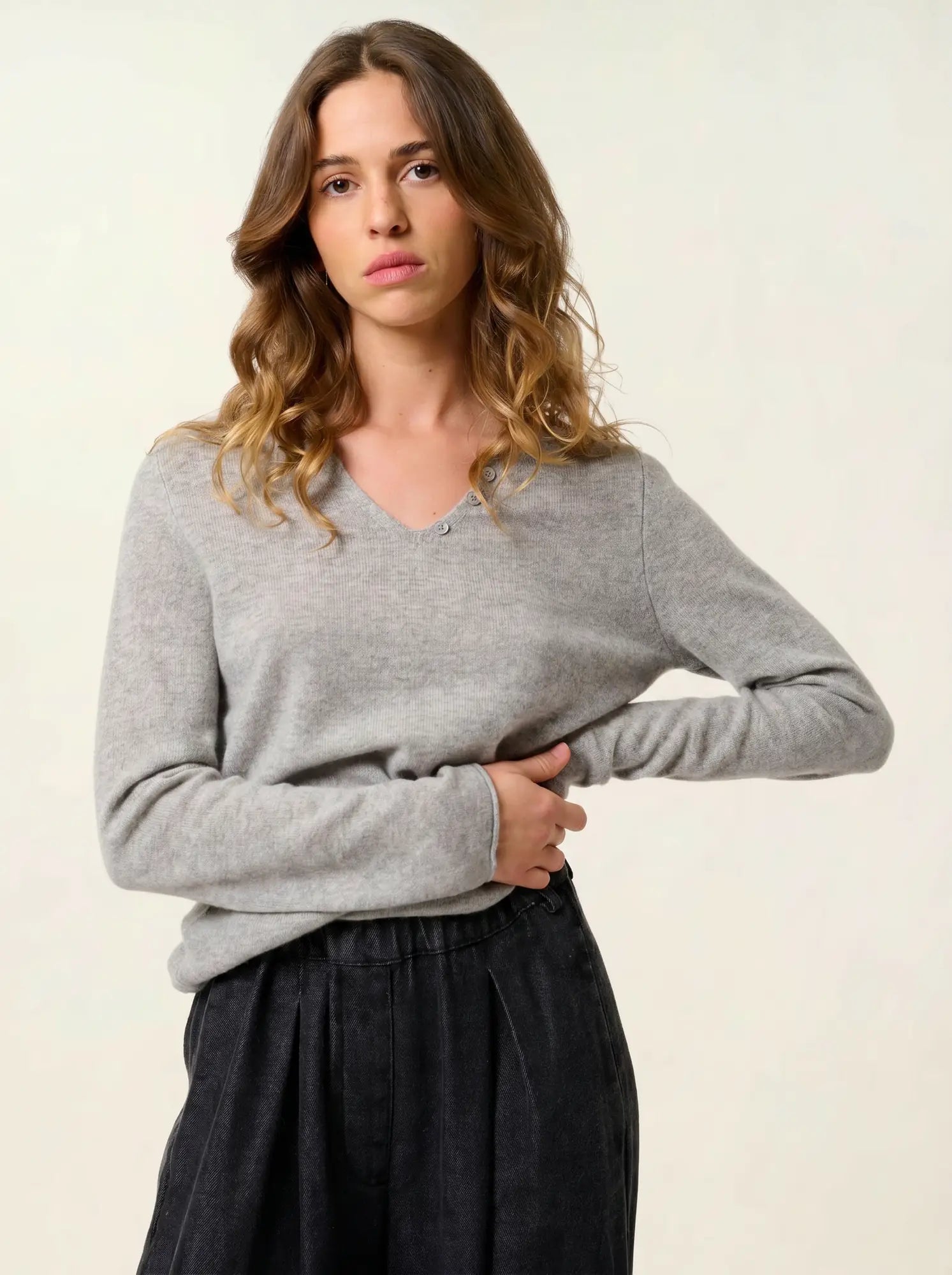 BODMIN pull col tunisien nuage chiné
