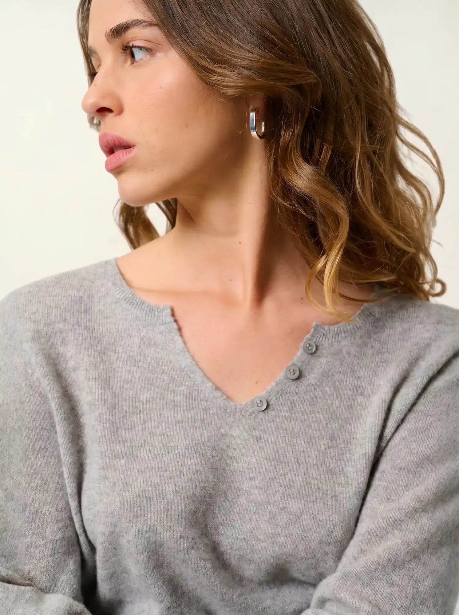 BODMIN pull col tunisien nuage chiné