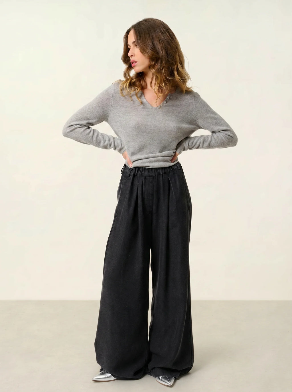 BODMIN pull col tunisien nuage chiné