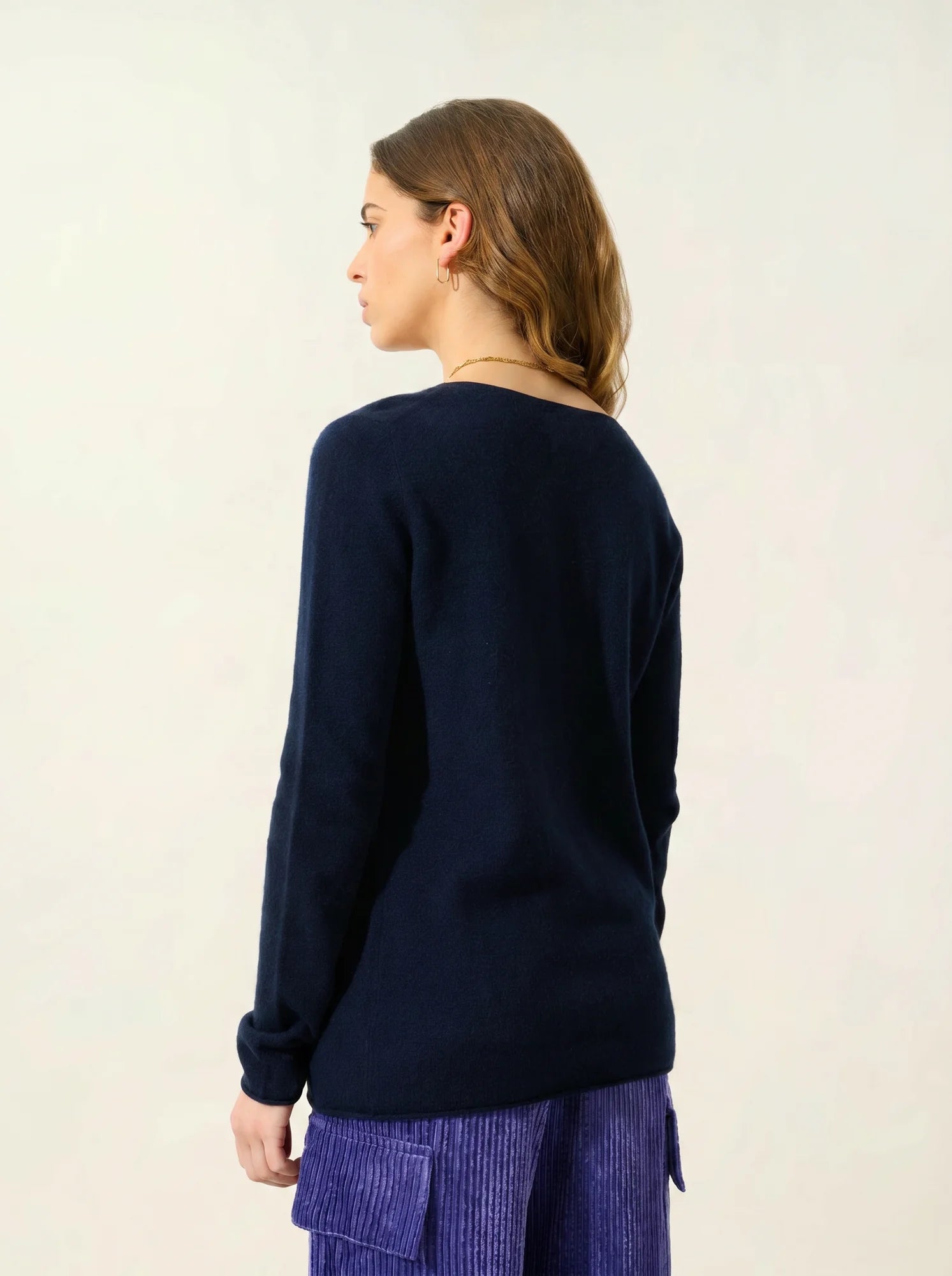 BODMIN pull col tunisien bleu marine