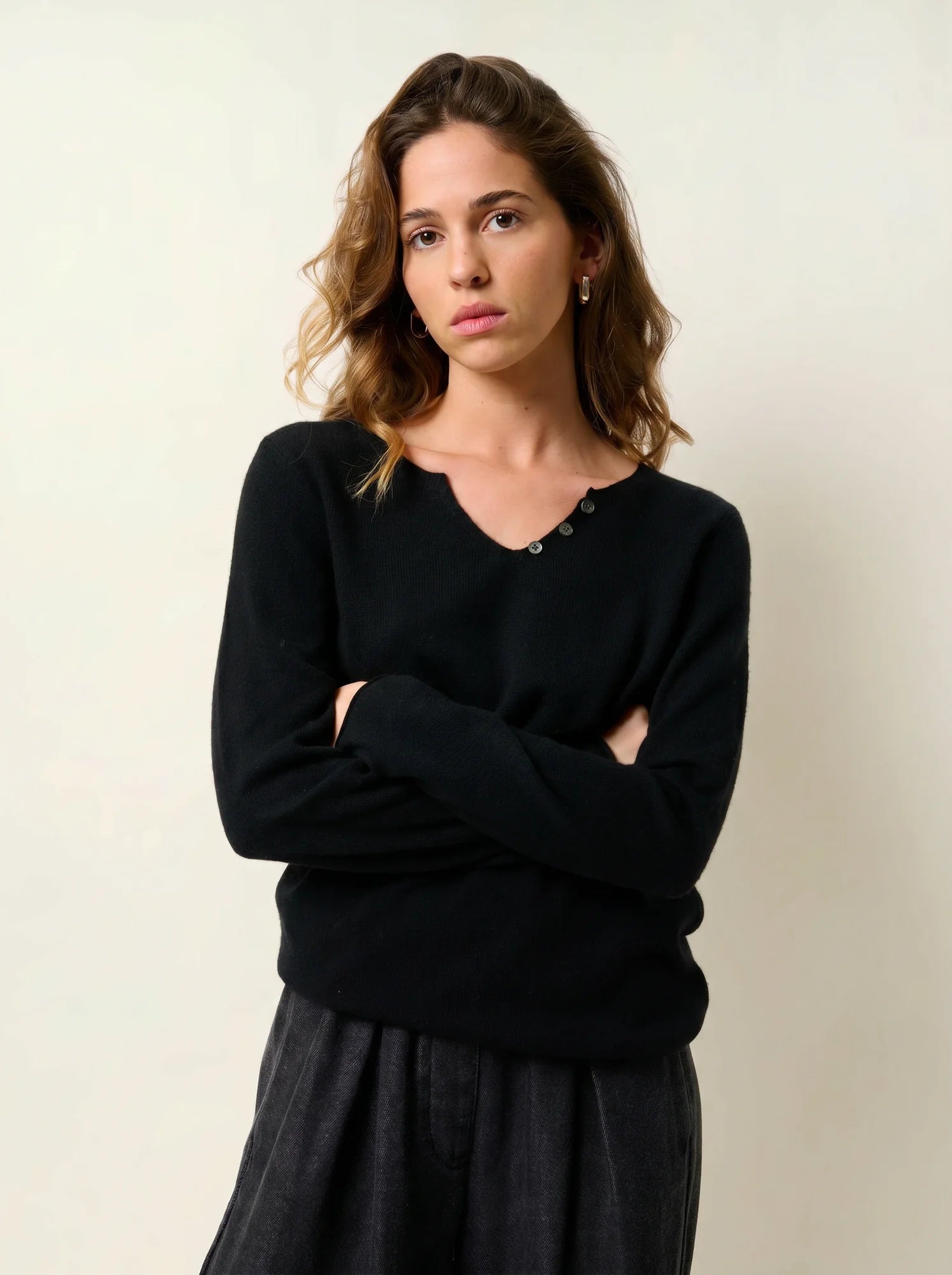 BODMIN pull col tunisien noir
