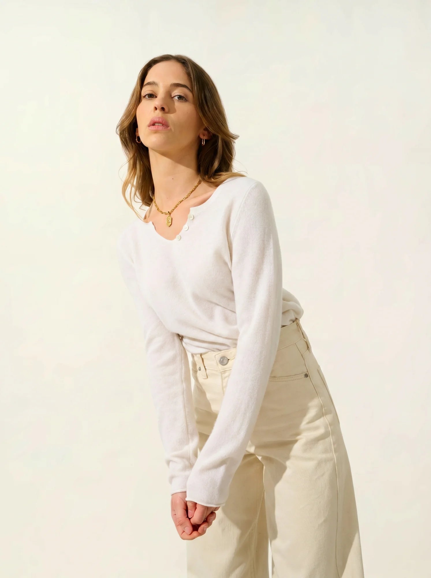 BODMIN pull col tunisien neige