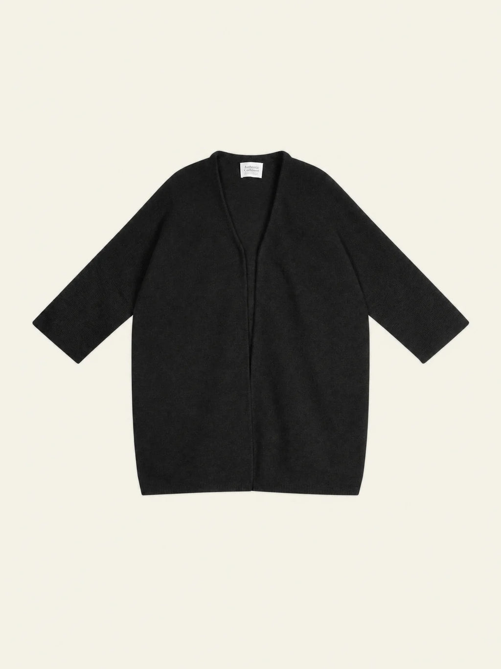 MENDIP gilet ouvert col V manches 3_4 noir