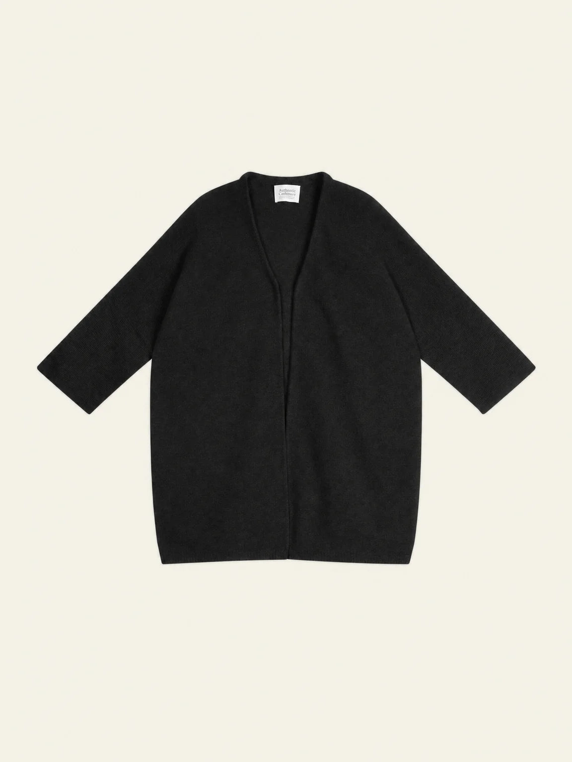 MENDIP gilet ouvert col V manches 3_4 noir