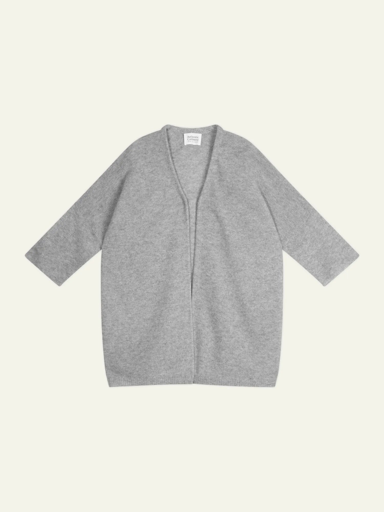 MENDIP gilet ouvert col V manches 3_4 nuage chiné