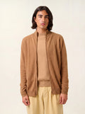 ALBARON gilet zippé col montant noisette