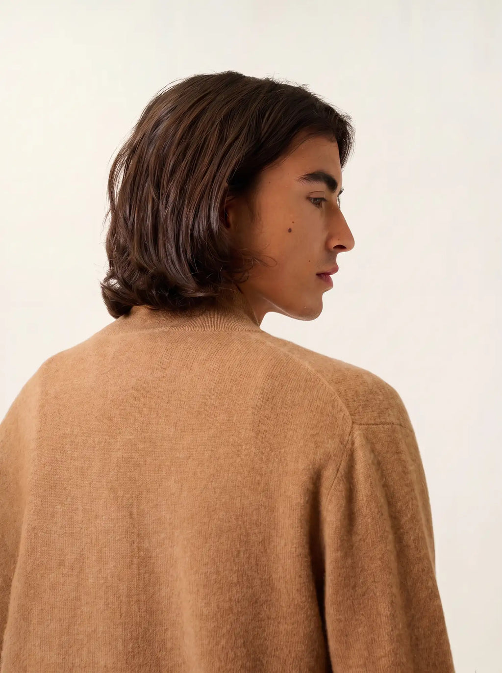 ALBARON gilet zippé col montant noisette