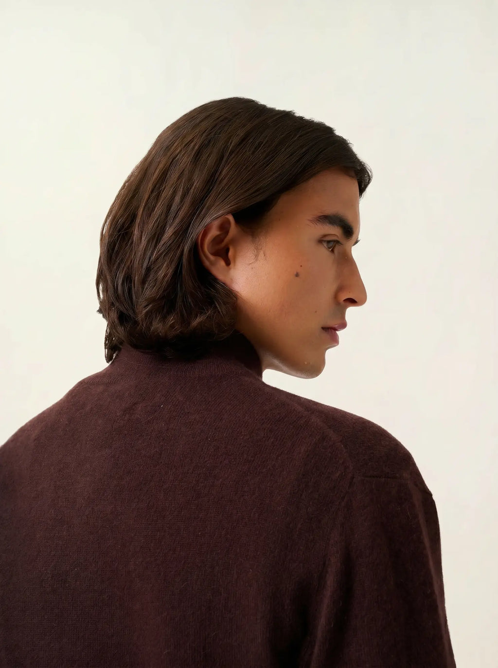 ALBARON vest zipped mock neck chocolate