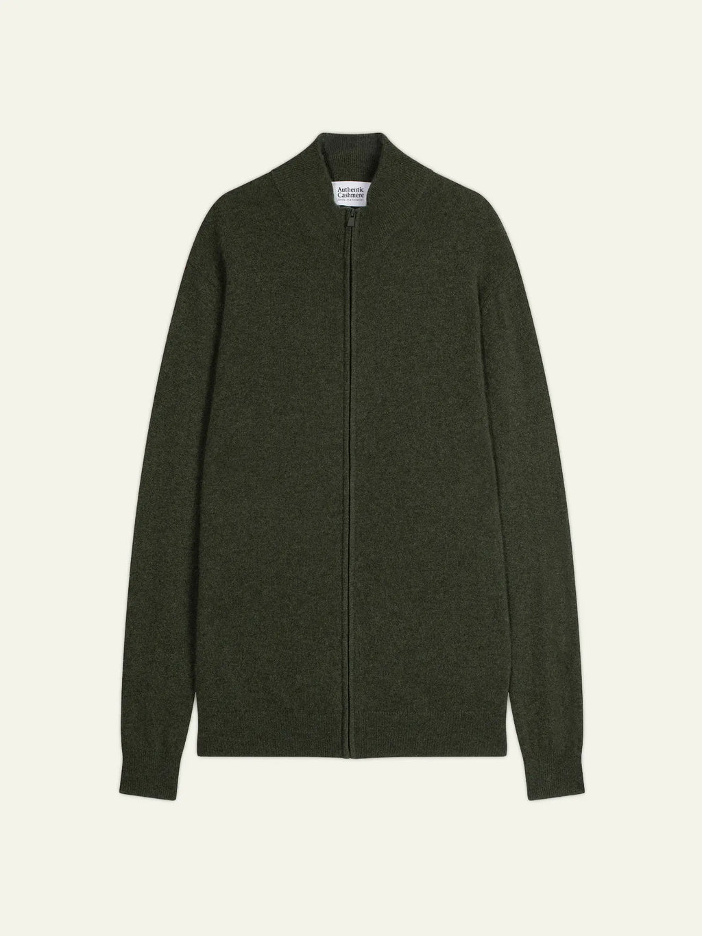 ALBARON gilet zippé col montant kaki chiné