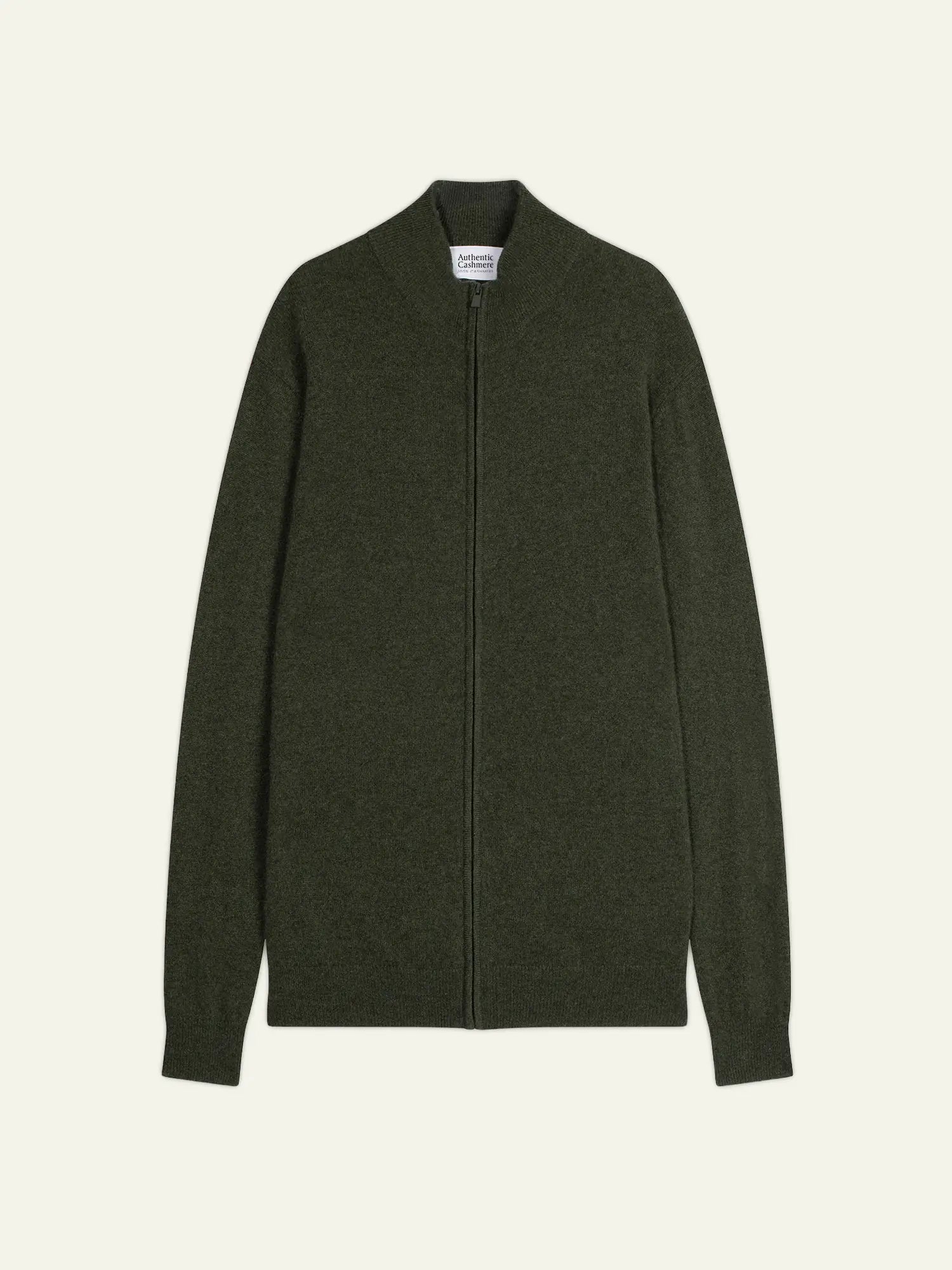 ALBARON gilet zippé col montant kaki chiné