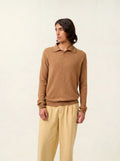 CHARVET poloshirt langarm haselnuss