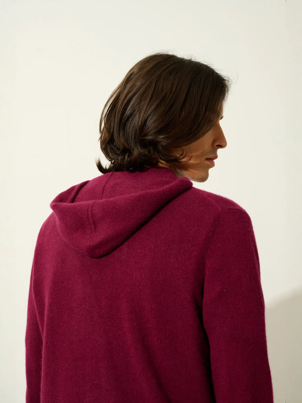 NEURRE gilet zippé capuche bordeaux