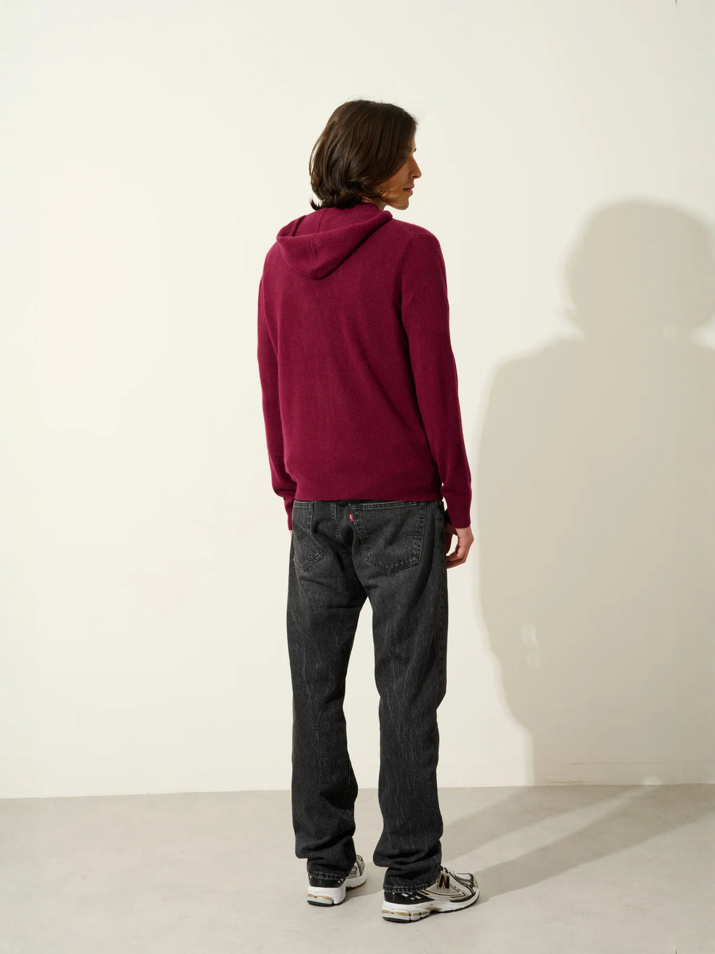 NEURRE gilet zippé capuche bordeaux