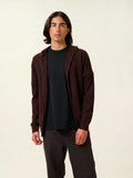 NEURRE gilet zippé capuche choco